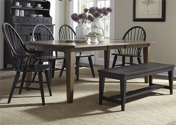 Blue Ridge Entire Collection Pic 2 ( Heading Dining Set With Painted Black Windsor Back Chairs )